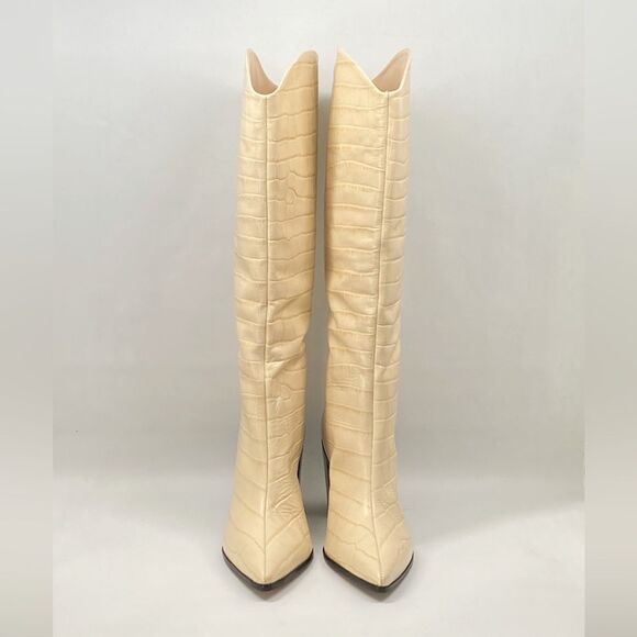 Schutz Croc-Embossed Leather Boots size 10 - Picture 3 of 12